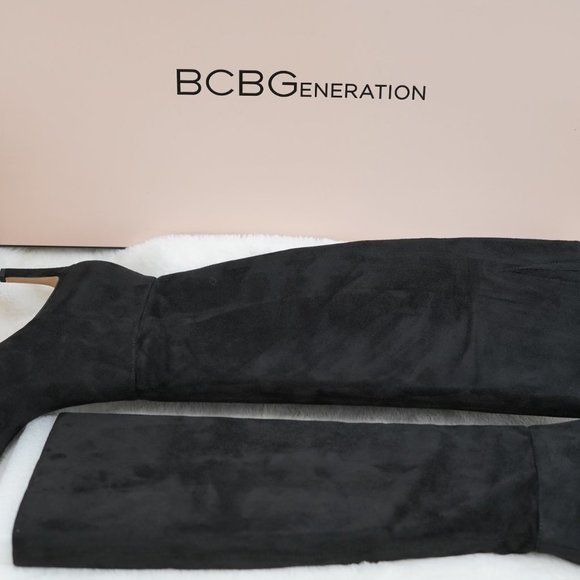 BCBGeneration Womens Marlo Knee-High Boots Suede Pointed Toe - Black Micro Suede - Picture 6 of 6